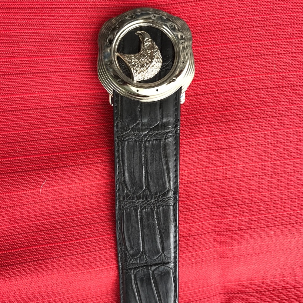 Stefano Ricci Crocodile Palladium Crocodile Belt
